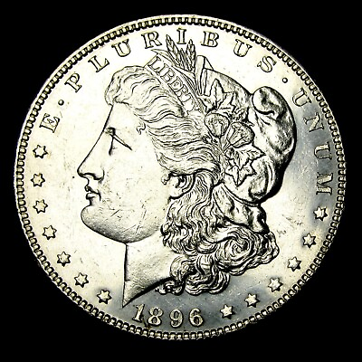 #ad 1896 Morgan Dollar Silver Gem BU PL Details Coin #103P $100.00