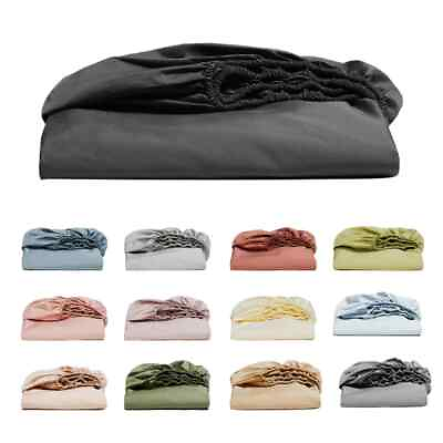 #ad 100% Egyptian Cotton Fitted Sheet 1000 Count Bed Cushion Cover 1pcs $66.67
