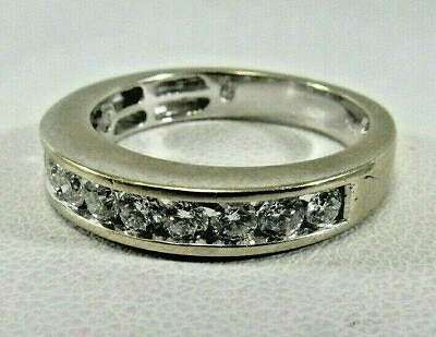 #ad 14K White Gold Diamond Wedding Band Ring Size 5 SAVE 1200 #R595 $713.09