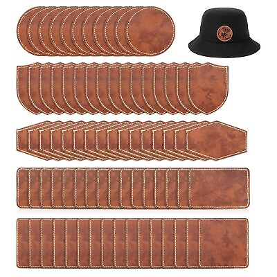 #ad 80pcs Blank Leather Patches for Hats Faux Leatherette Patches with Adhesive B... $26.76