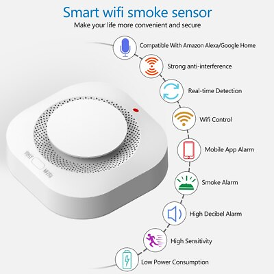 #ad Safety Smokes Alarm Tuya WiFi Intelligent Gas Alarm Household Fire Smokes Sensor $21.99