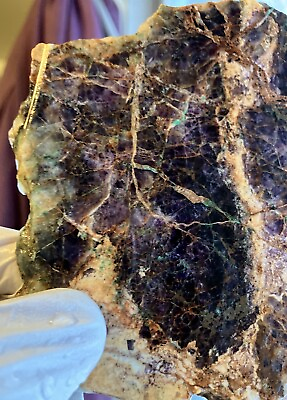 #ad Kaleidoscope Prism Stone Slab W Superbly RICH Purple Hues cabochon Lapidary $29.99