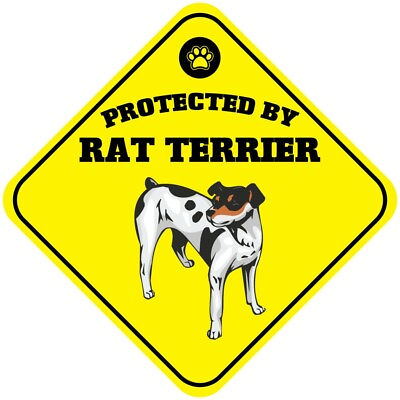 #ad #ad Yellow Aluminum Crossing Sign Protected by Rat Terrier Dog Cross Xing $17.99