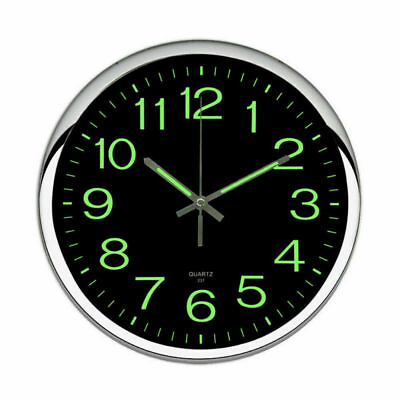 #ad Large Wall Clock Glow In Dark Silent Quartz Indoor Outdoor Luminous Decor 12#x27;#x27; $19.97