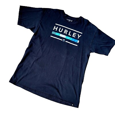 #ad Hurley Black Size L 100% Cotton T shirt. Classic $9.35
