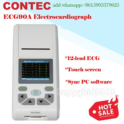 #ad ECG90A Real time continuously record ECG waveformtouch screenCEamp;FDA12 lead $299.00