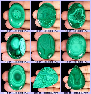 #ad Natural African Malachite Cabochon Loose Gemstone For Jewelry $16.99