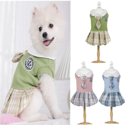 #ad Dog Skirt Pet Dress Cotton Knitwear Small Cat Princess Dress Puppy Cat Clothes $13.23