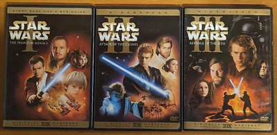 #ad Star Wars Prequel Trilogy Episode 1 3 6 DVD Complete Widescreen Set 1 2 3 Mint $22.95