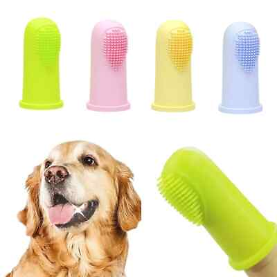 #ad 2pcs Teeth Care Soft Oral Pet Finger Toothbrush Dog Brush Dental Cat $6.98