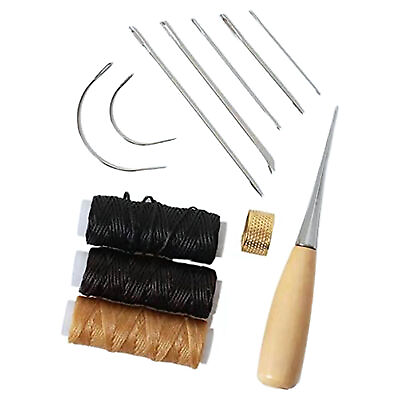 #ad 12Pcs Leather Craft Tools Kit Sewing Waxed Thread Cord Stitching R8J7 $8.02