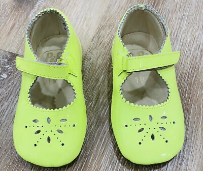 #ad Pepe Adorable Soft Mary Jane Neon Yellow Baby Size 19 Great Condition $54.00