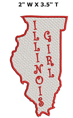 #ad Illinois Girl Patch Embroidered Iron on Applique Travel Souvenir $5.50