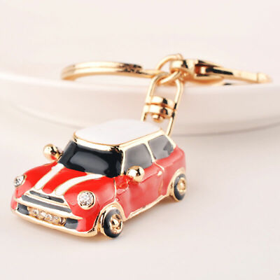 #ad Red Blue Car Model Keychain Girl#x27;s Vintage Gold Plating Fashion Party Key Chains $5.51