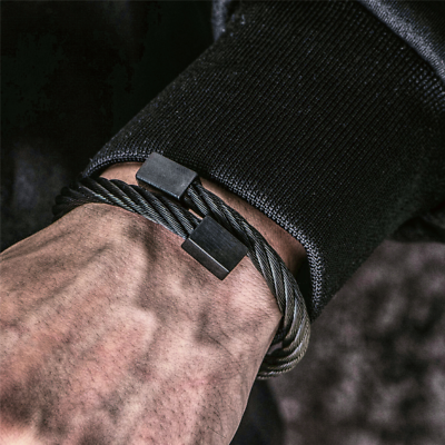 #ad Luxury 316L Stainless Steel Bangle Men Bracelet Titanium Adjustable Cuff Jewelry $8.99