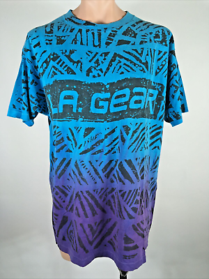 #ad Vintage LA Gear Blue Purple Shirt All Over Print T Shirt XL 1980s USA $164.95
