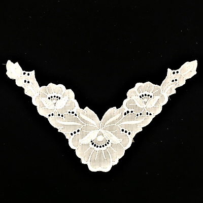 #ad V Neckline Swiss Embroidered Cotton Lace Collar White 1 Dozen Switzerland #CO32 $65.00