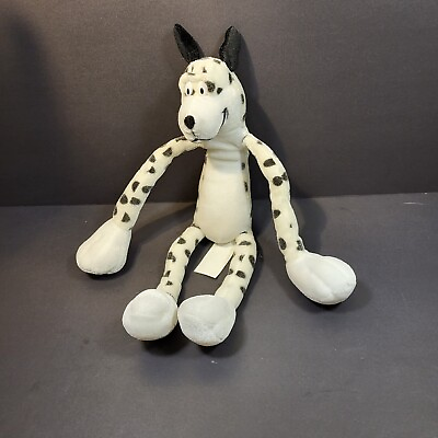#ad Vintage Black and White Spotted Dalmatian Plush Tall Stuffed Animal Vintage Toy C $50.00