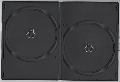 #ad NEW 7mm Standard Black Slimline 2 Disc DVD Case with Outer Sleeve $3.09