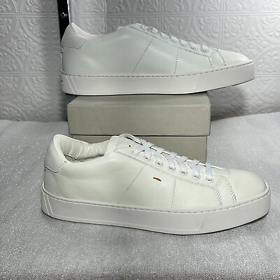 #ad Santoni Leather Shoes MBGL20850PNNXSSSI50 White Lace Up Sneakers Men Sz UK7 US8 $320.99