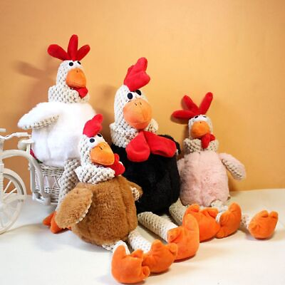 #ad Cute Pet Dog Puppy Cat Toy Run Chicken Plush Toy Rooster Funny Chewing Doll $27.19