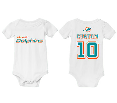 #ad Personalized Miami Dolphins Baby Bodysuit Infant Jersey Baby Shower Gift Tyreek $19.95