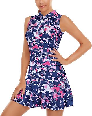 #ad Misyula Tennis Dresses for WomenAthletic Dress with Shorts 2Pockets Zip Up Polo $94.20