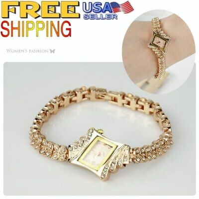 #ad Great Fashion Bracelet Wrist Watch for Woman Lady Silver Rose Gold Luxury Gifts $1.59