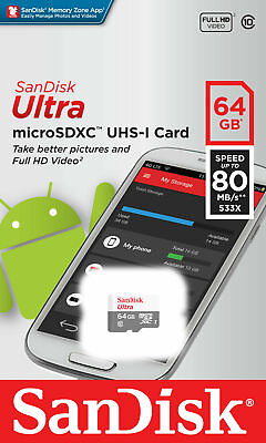 #ad SanDisk 64GB Ultra Class 10 80MB S 533X MicroSD Micro SDXC UHS I TF Memory Card $9.90