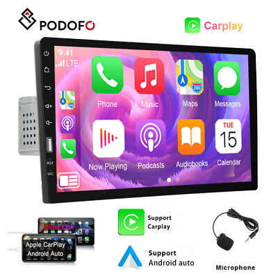 #ad Single 1Din 9quot; Apple Android Carplay Car Radio FM AM Touch Screen Bluetooth MIC $55.99