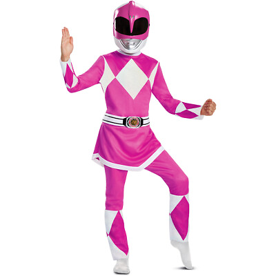#ad Licensed Power Rangers Pink Ranger Deluxe Suit TV Character Costume Child Girls $23.58