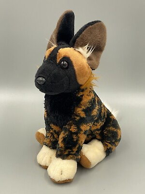 #ad 12” Realistic African Painted Dog Wild Hyena Plush Stuffed Animal No Tag $12.00