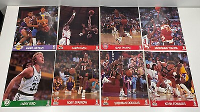 #ad 1990 8x10 NBA Hoops Action Photos Team Sets Bird Magic Wilkins Thomas Lot of 8 $19.99