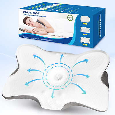 #ad Soft Cervical Pillow for Neck Pain Relief Odorless Memory Foam Pillows Ergonomic $27.81