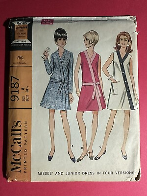 #ad Vintage 1960’s Misses Dress 4 Versions As 8 Sewing Pattern McCall’s 9187 UNCUT $14.99