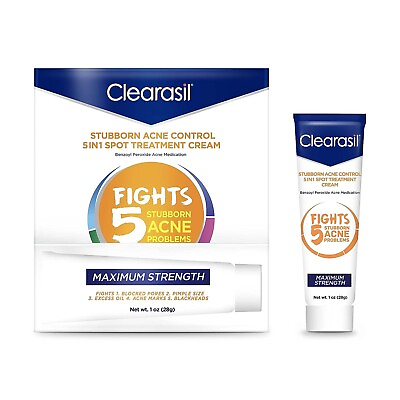 #ad Clearasil Stubborn Acne Control 5In1 Spot Treatment Cream Maximum Strenght with $7.89