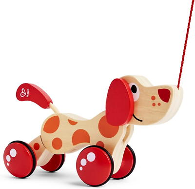 #ad Walk A Long Puppy Wooden Pull Toy by Hape Award Winning Push Pull Toy Puppy $34.73