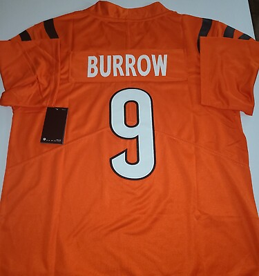 #ad Bengals Jersey #9 Joe Burrow Men NWT Stitched Orange Size SMLXL2XL3XL *NEW* $42.99