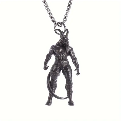 #ad Baphomet Warrior Jewelry Black Steel Sexy Goat Headed Pendant Necklace $14.28