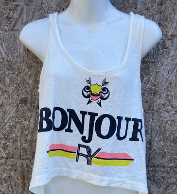 #ad Bon Jour Rebel Yell Brand tank t shirt cropped Size S new tags USA $14.99