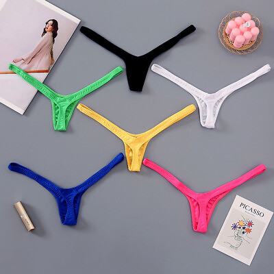 #ad Women Low Rise Micro V shape G string Thong Panty Tiny Bikini Briefs Underwear C $3.41