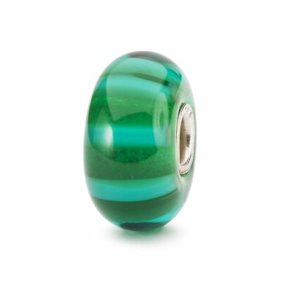 #ad RETIRED Authentic Green Stripe Glass Trollbead TGLBE 10053 $39.00
