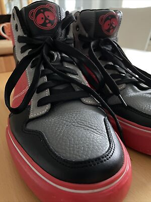 #ad PONY Neff Signature Mens Sz 9 Mid Top Sneakers ML060RBR RED BLACK GREY Leather $50.00