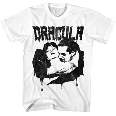 #ad DRACULA T Shirt Universal Studios Movie Mens Bela Lugosi NECK BITE White Cotton $29.99