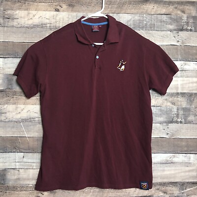 #ad West Ham United FC Polo Shirt Mens 2XL Short Sleeve Maroon Embroidered Casual $20.00
