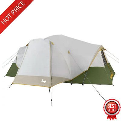 #ad 10 Person Hybrid Dome Tent 3 Room Water Resistant Outdoor Camping Adventures New $97.38