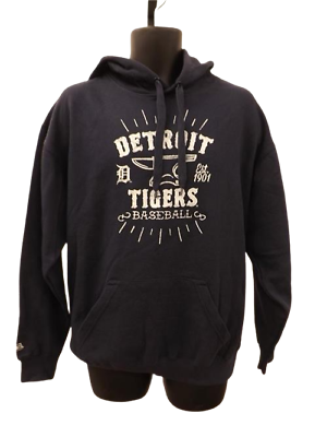 #ad NEW Detroit Tigers Mens Size L Large Navy Blue Hoodie $25.99
