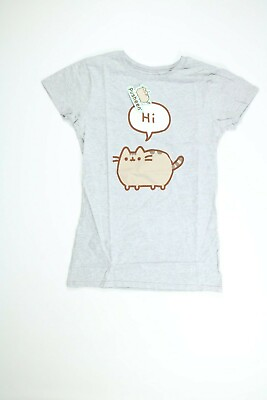 #ad Women#x27;s Pusheen Heather Gray Cat T Shirt NEW NWT $14.99