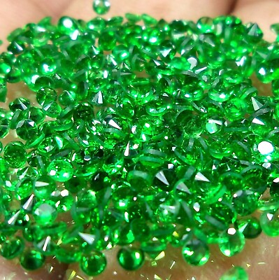 #ad 10pcs Lot Green Emerald Round Cut 6X6 mm Loose Gemstone Certified $20.79