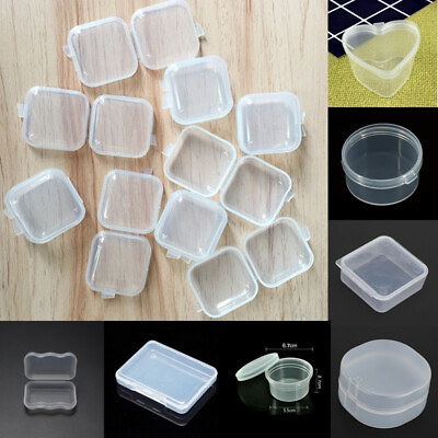 #ad Mini Clear Plastic Small Box Earplugs Bead Earings Storage Boxes Container Case GBP 4.96